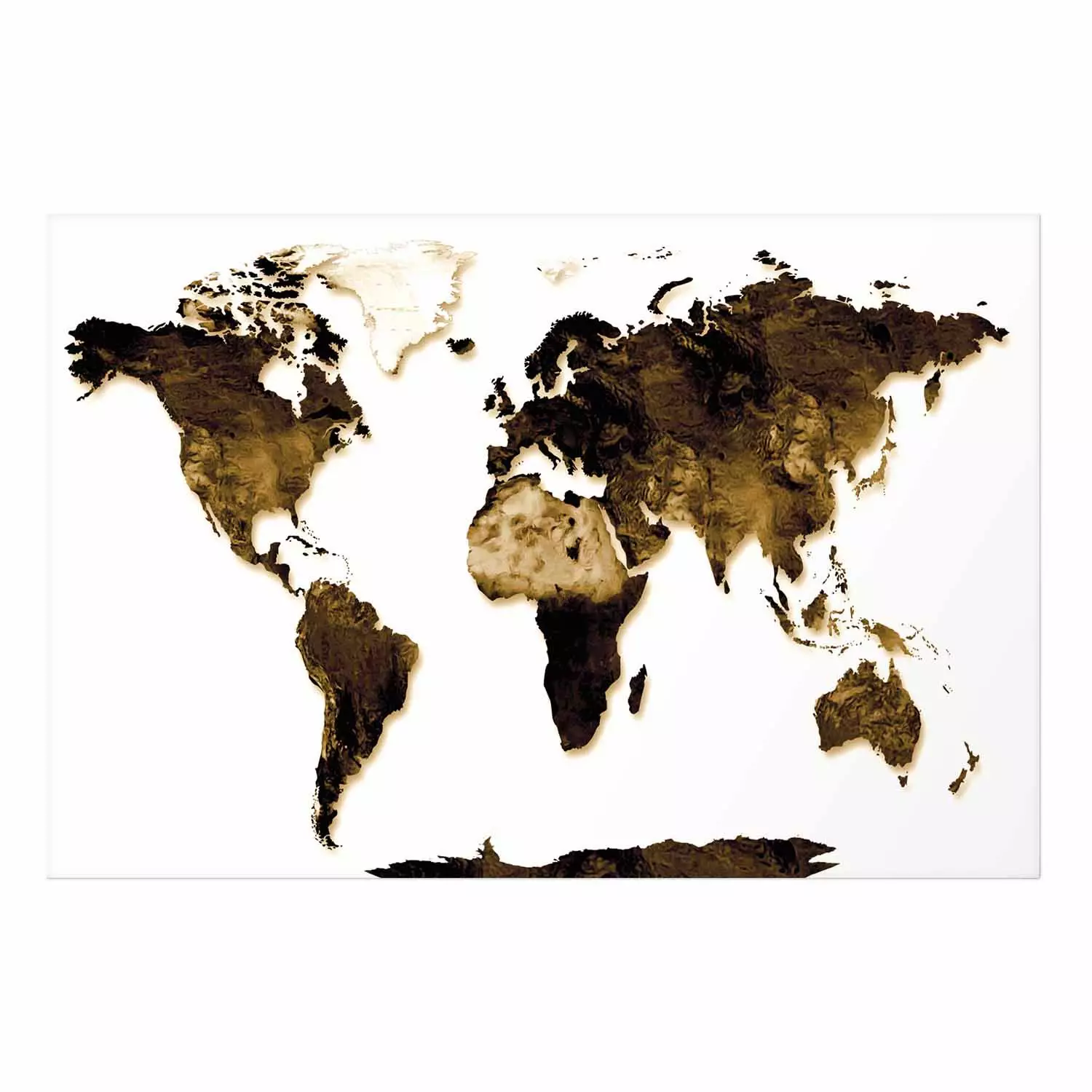 Wall Poster My World - world map with brown-colored continents on white background