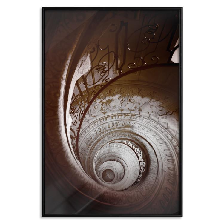 Poster Chocolate Stairs - architecture of spiral stairs with ornaments
