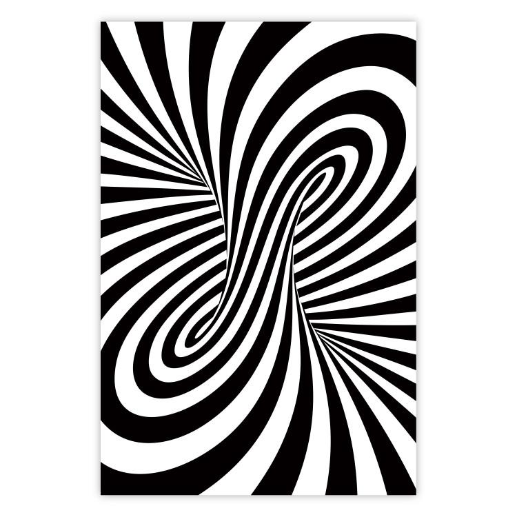 Poster Deep Hypnosis - black and white abstract illusion with hypnotic effect
