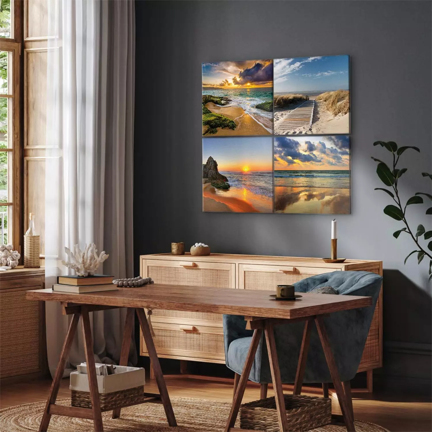 Canvas Print Calmness of the Sea (4-piece)