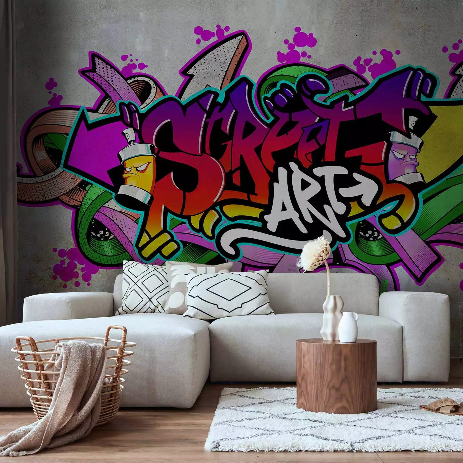 Wall Mural Street Classic (Colourful) - bimago, image size:1500x1500