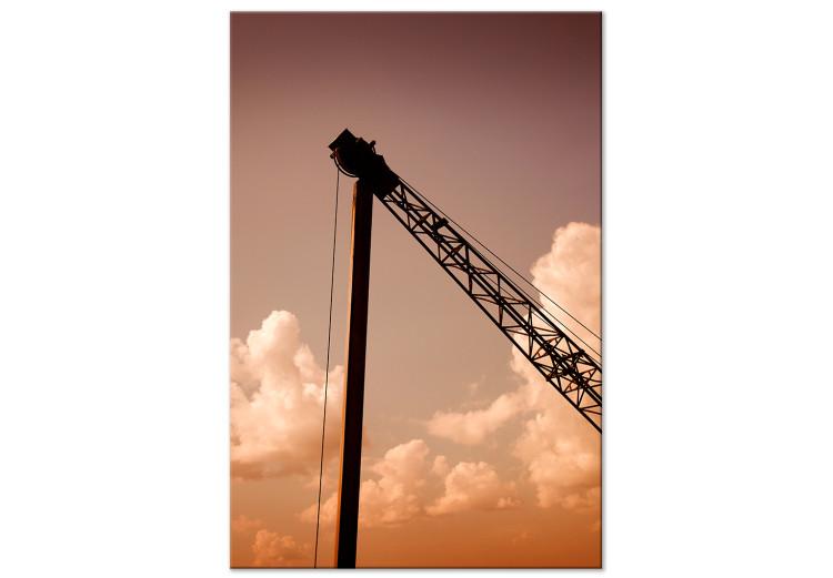 Canvas Crane against the sky - photo of the machine against the setting sun