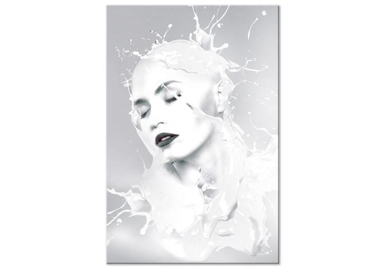 Canvas Woman bathed in milk - an abstract composition on grey background