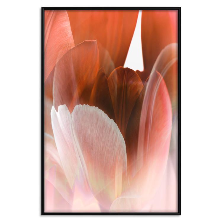 Poster Mysterious Interior - flower with red plant motif with glow