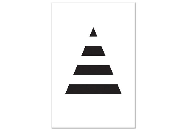 Canvas Triangle with black & white stripes - abstraction on white background