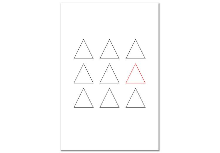 Canvas Another triangle - minimalist graphics in the style of Banksy with geometric figures on a white background