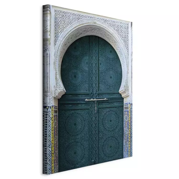 Moroccan, turquoise doors - a photograph of ethnic architecture