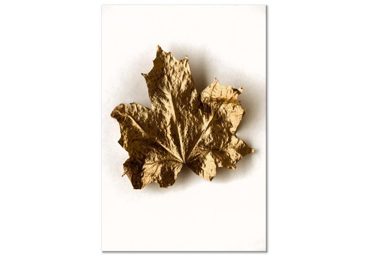 Canvas Dry maple leaf - minimalistic plant motif on a beige background