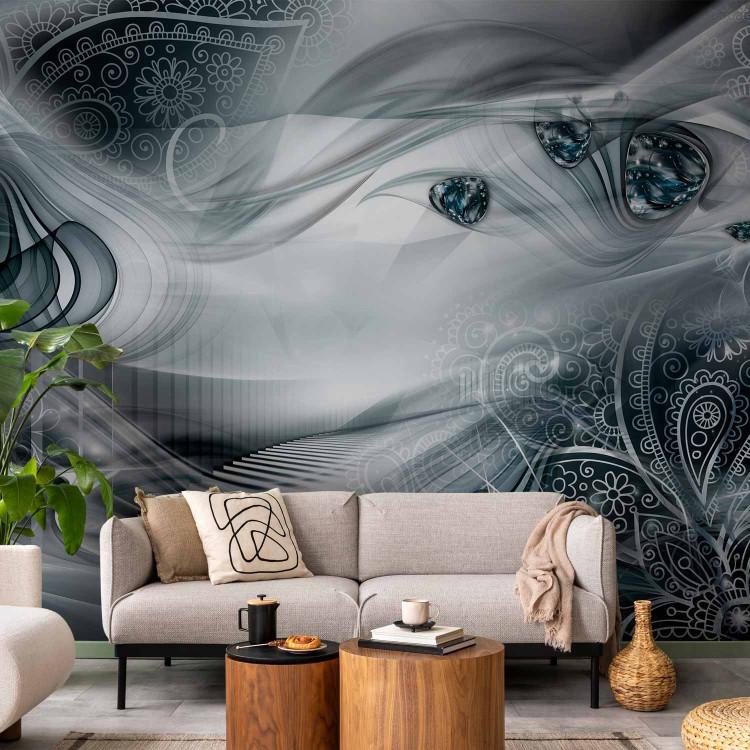 Wall Mural Turquoise theme - abstract composition