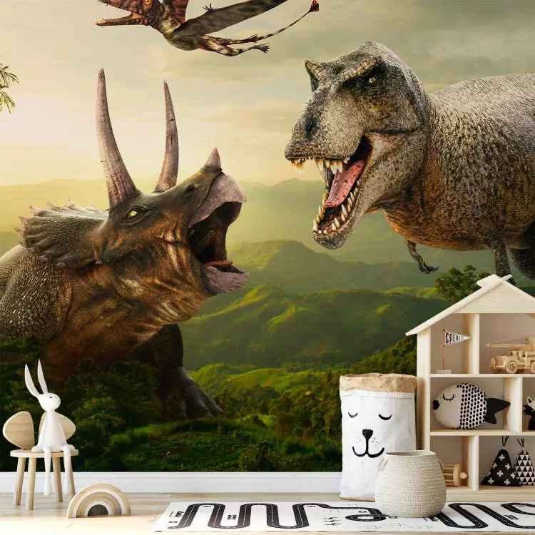 Photo Wallpaper Dinosaur Square - bimago
