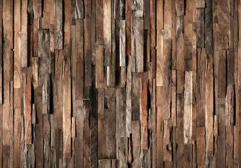 Wall Mural Wooden Curtain (Brown) Wallpaper Cropper