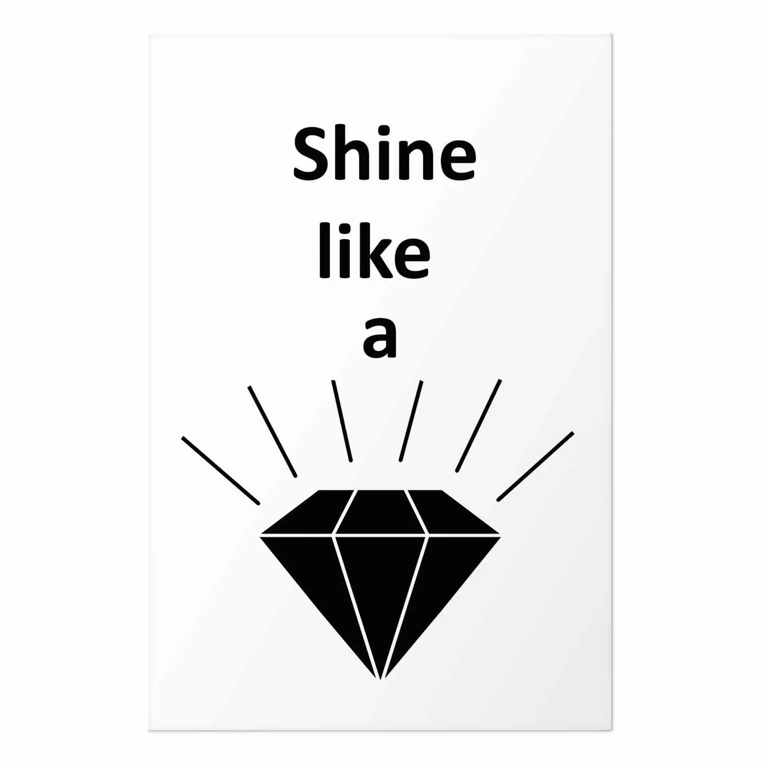 Wall Poster Shine like a Diamond - black and white diamond with English text