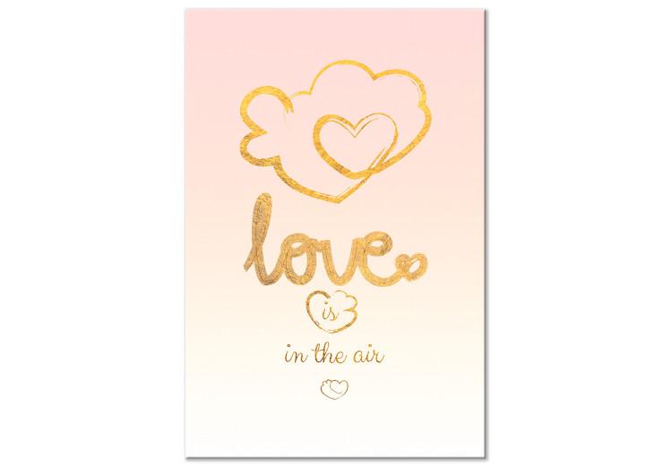 Canvas Love is in the air - English inscription on pastel background