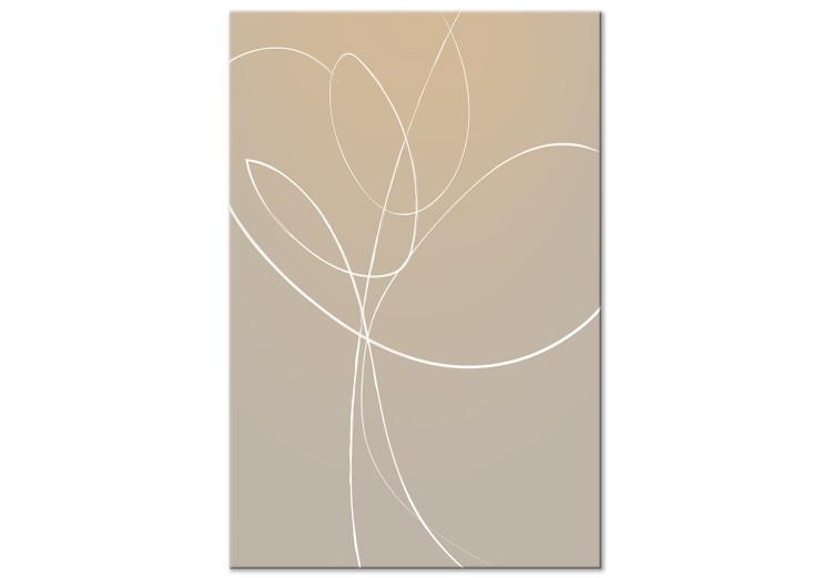 Canvas White line arranged in floral motif - line art abstraction
