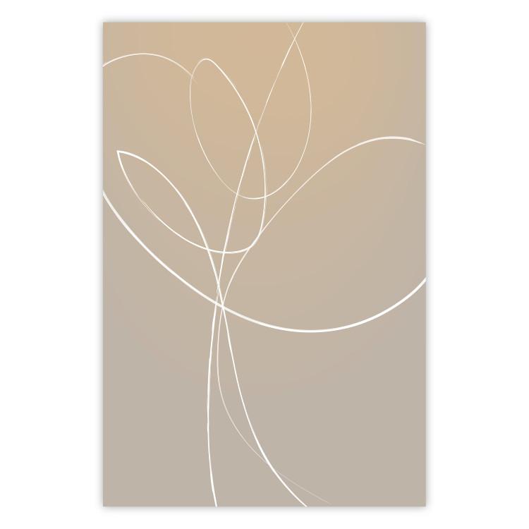 Poster Linear Nature - artistic line art of a flower on a gradient background