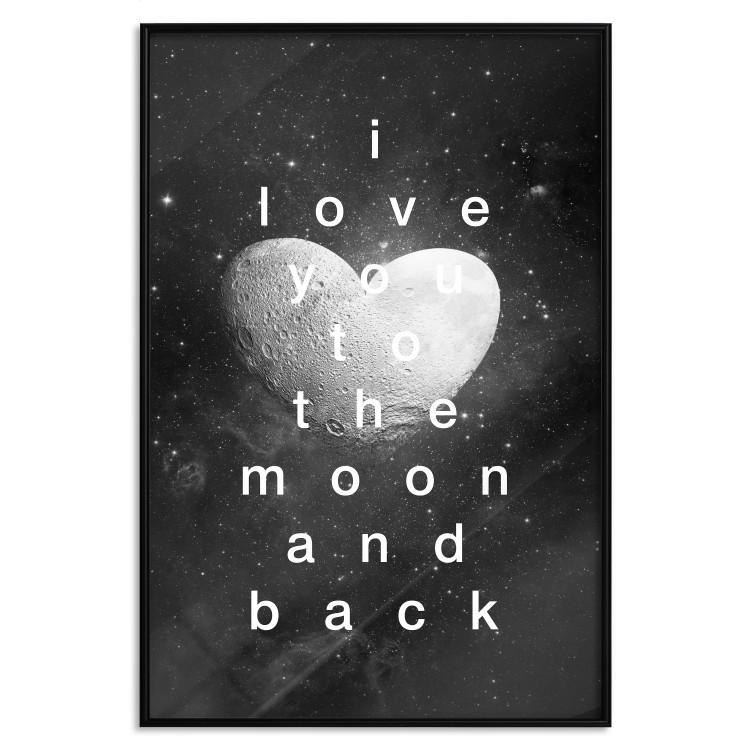 Poster Moonlit Heart - white English text on a cosmic background