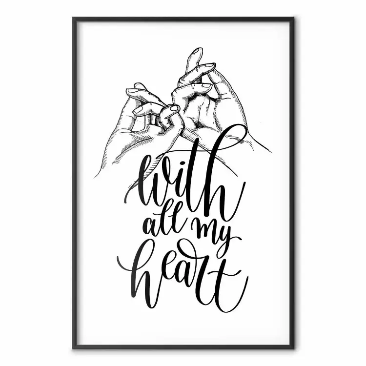 With All My Heart - clasped hands and English text