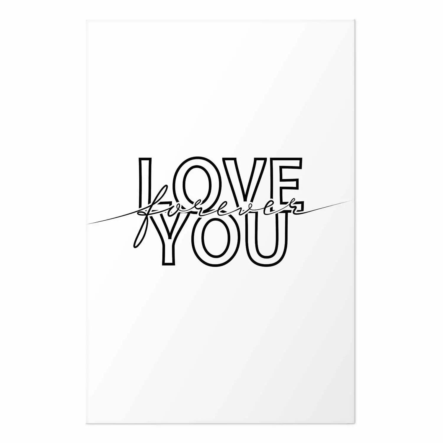 Poster Love You Forever - English text "love" on a contrasting white background