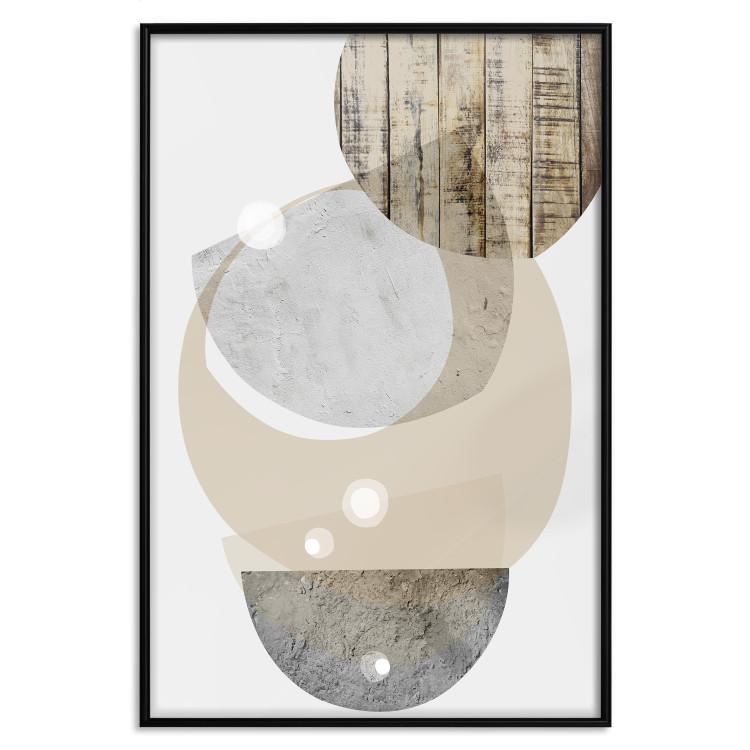 Poster Beige Marriage - abstract geometric figures with various textures