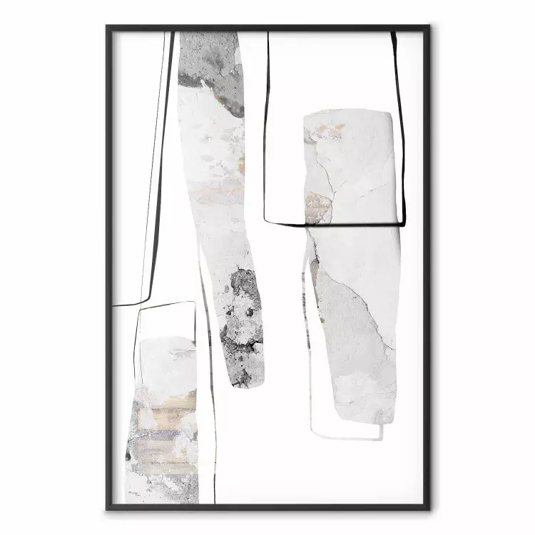 Gray Reform - line art and abstract figures with stone texture