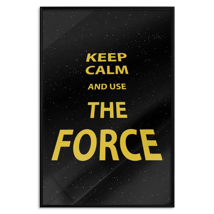 Poster Keep Calm and Ouse the Force - English text on a space background