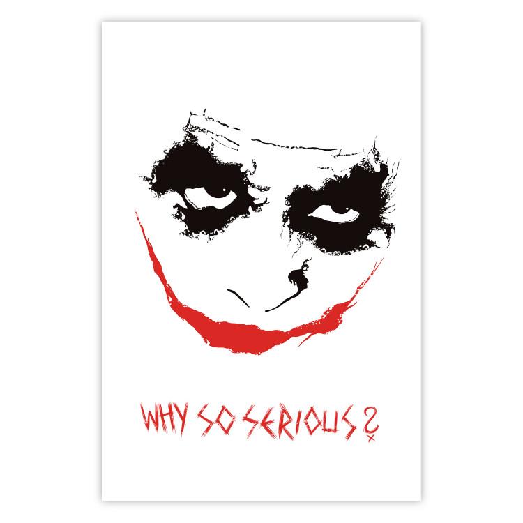 Poster Why so Serious? - English text under an abstract face