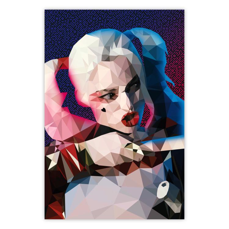 Poster Harlequin - portrait of a woman with geometric figures in an abstract style