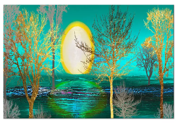 再入荷アイテム Forest Golden print XXL Large [Large bimago - Format] 芸術写真