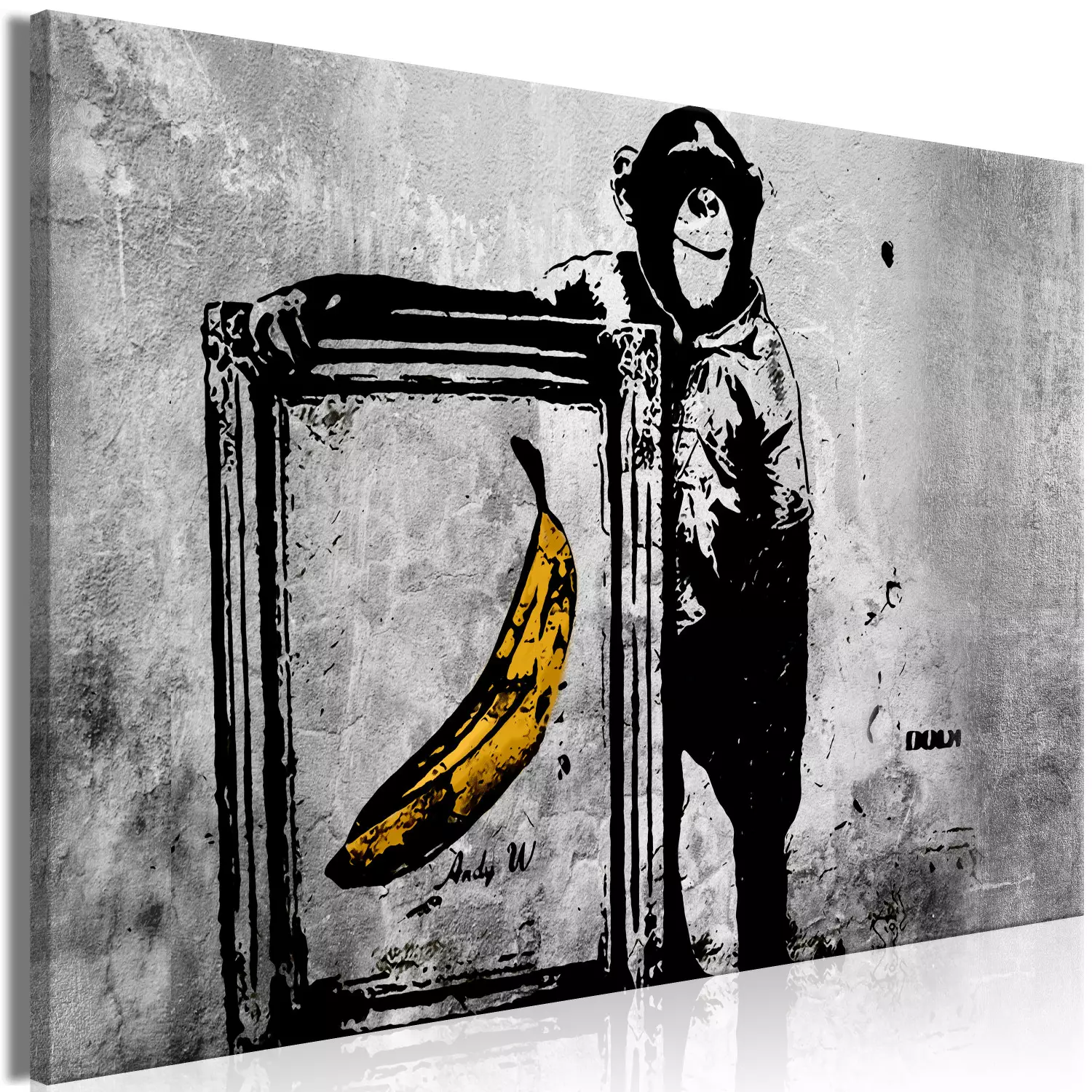 XXL canvas print Banksy: Monkey with Frame [Large Format] - bimago