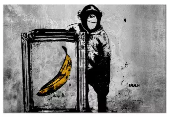 【新発売】今週の市販 Banksy: print canvas XXL Monkey Format [Large Frame with その他