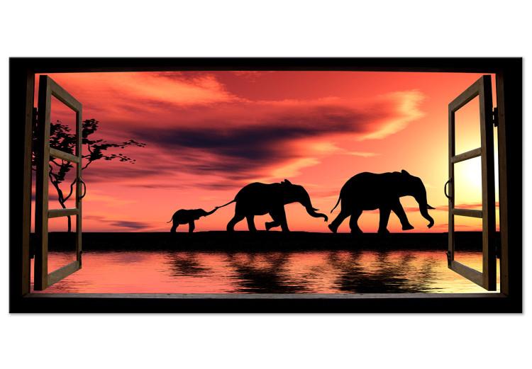 Large canvas print Evening Elephant Walk II [Large Format]