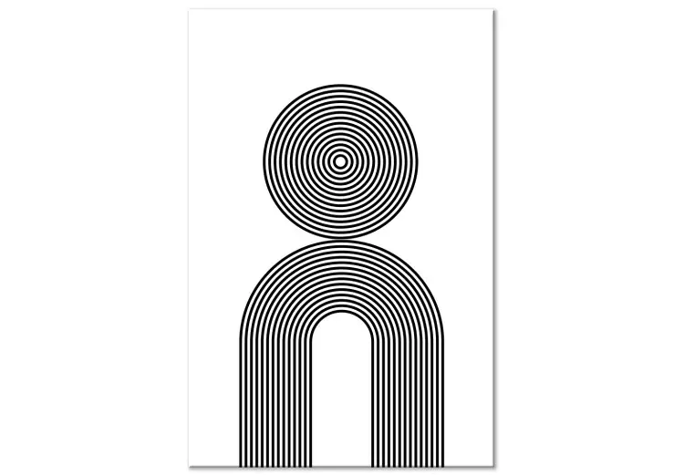 Canvas Hypnotic lines - black and white abstraction depicting circles