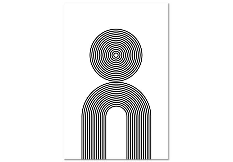 Canvas Hypnotic lines - black and white abstraction depicting circles