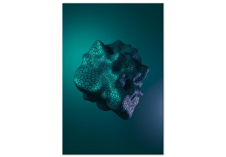 Canvas Cosmic stone - a futuristic abstraction on a dark green background