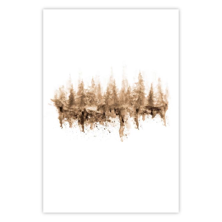 Poster Mystic Forest - abstract scattered sand mimicking a forest pattern