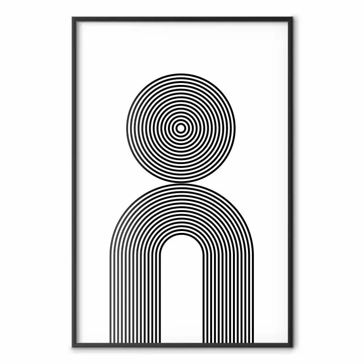 Rhapsody - abstract lines with an illusion forming figures on a white background