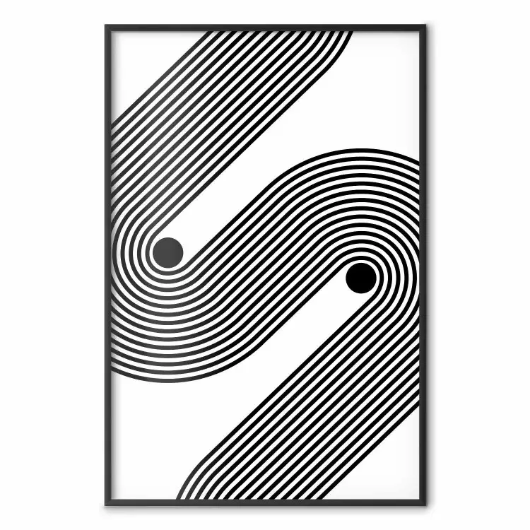 Monochromatic Symphony - abstract black lines forming waves