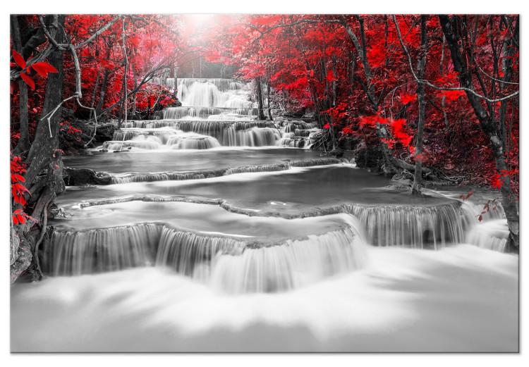 Large canvas print Cascade of Thoughts (Red) [Large Format]