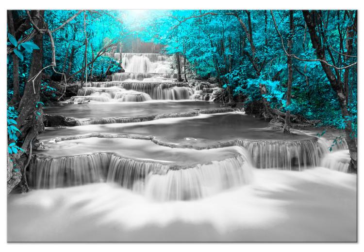 Large canvas print Cascade of Thoughts (Turquoise) [Large Format]