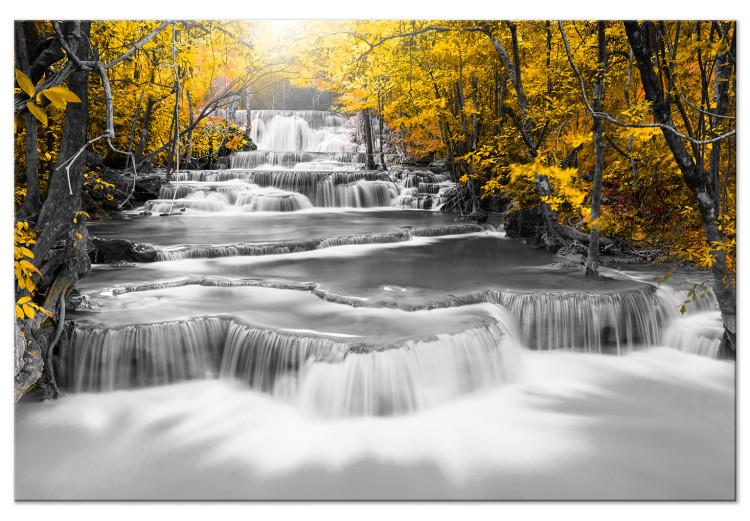 Large canvas print Cascade of Thoughts (Yellow) [Large Format]
