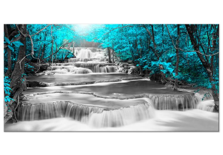 Large canvas print Cascade of Thoughts (Turquoise) II [Large Format]