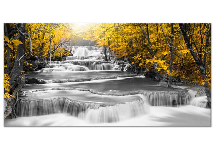 Large canvas print Cascade of Thoughts (Yellow) II [Large Format]