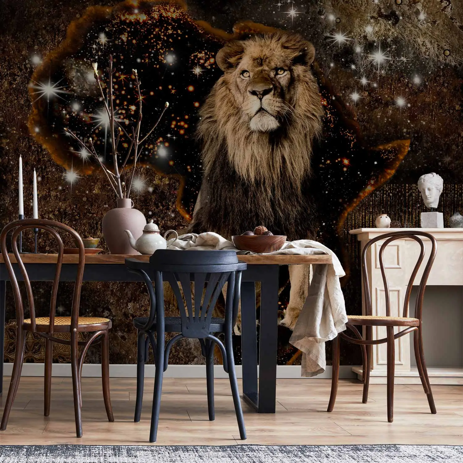 lion mural wallpaper