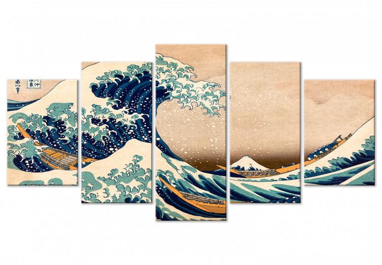 Canvas The Great Wave off Kanagawa (5 Parts) Wide
