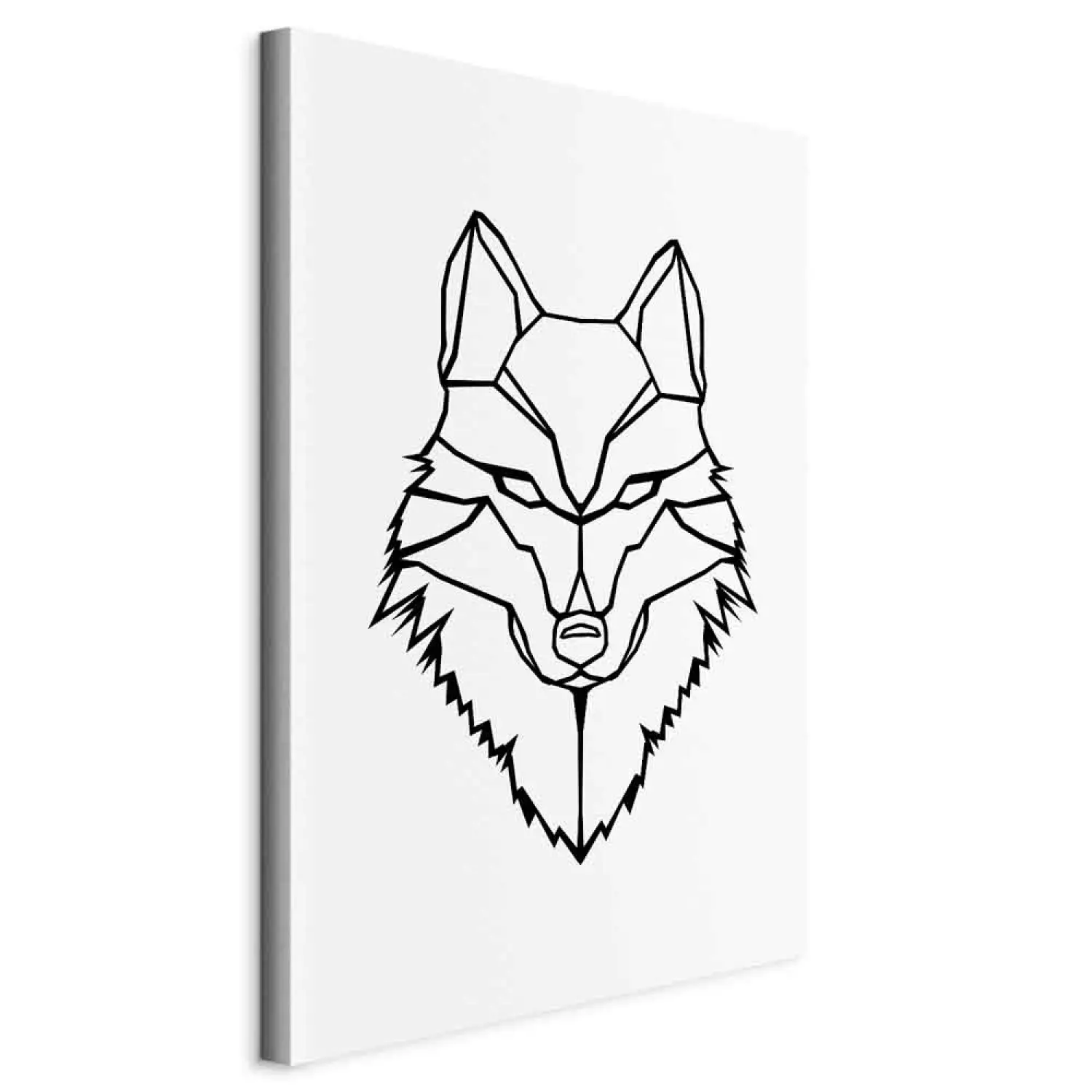 Canvas Black wolf outlines - geometric composition on a white background