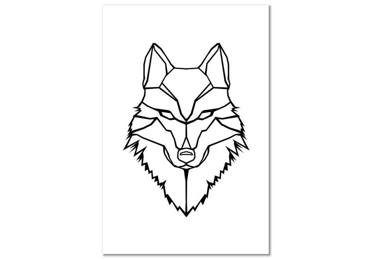 Canvas Black wolf outlines - geometric composition on a white background