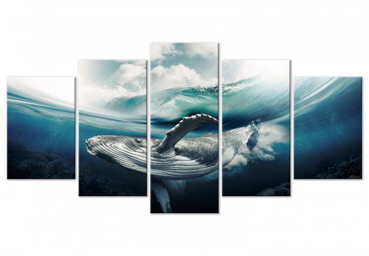 Canvas Mighty Whale (5 Parts) Wide Blue