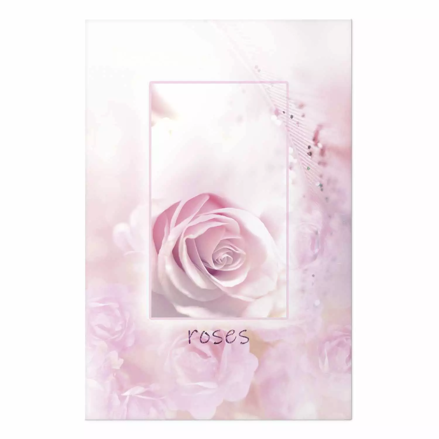 Wall Poster World of Roses - natural pink flower with English text