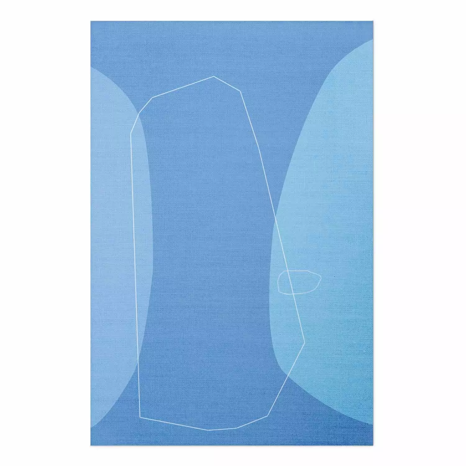 Poster Shapes of Blue - abstract blue composition of shapes and lines