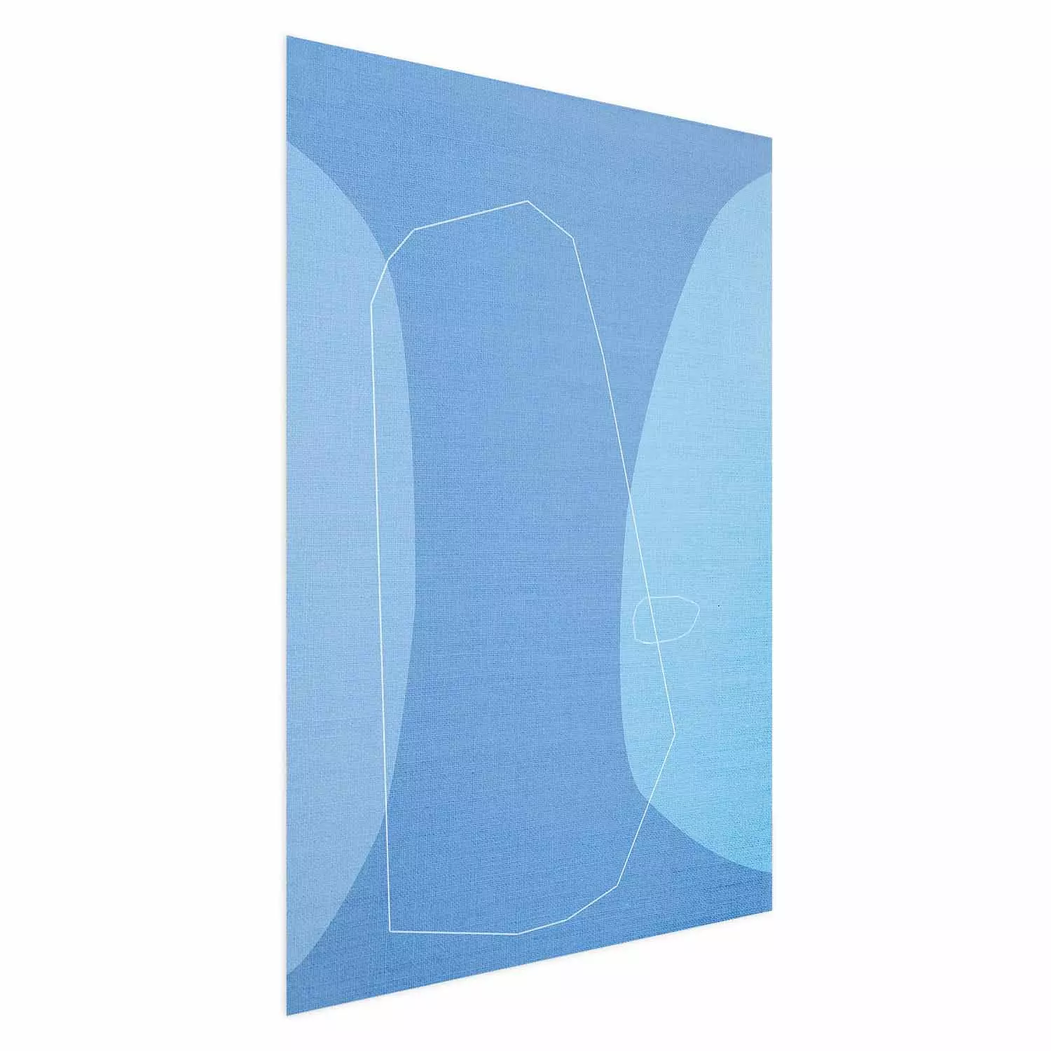 Poster Shapes of Blue - abstract blue composition of shapes and lines